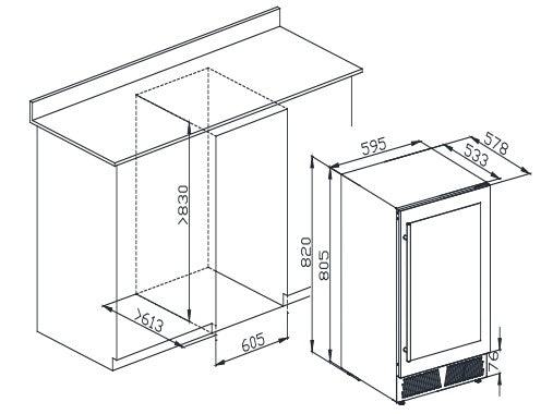 Vinkøleskab underbyg (GF7260-1PRO)