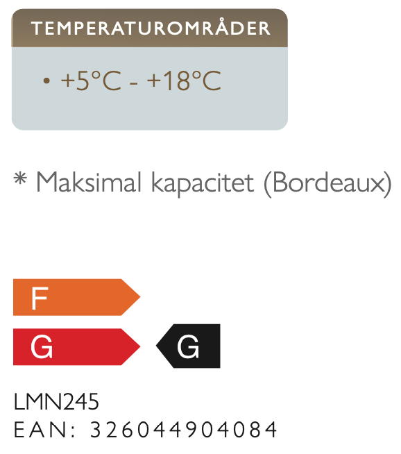 Vinkøleskab til indbygning (i45-1)