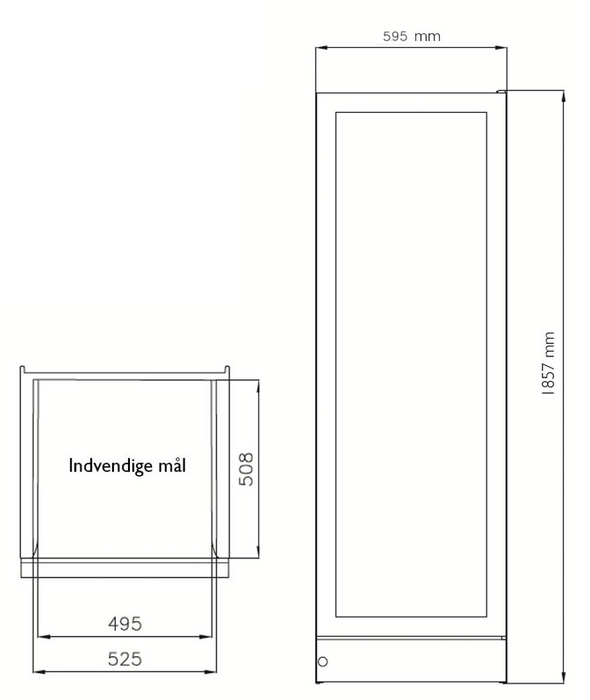 Vinkøleskab fritstående (GF18560-MV + GF18560-MH)